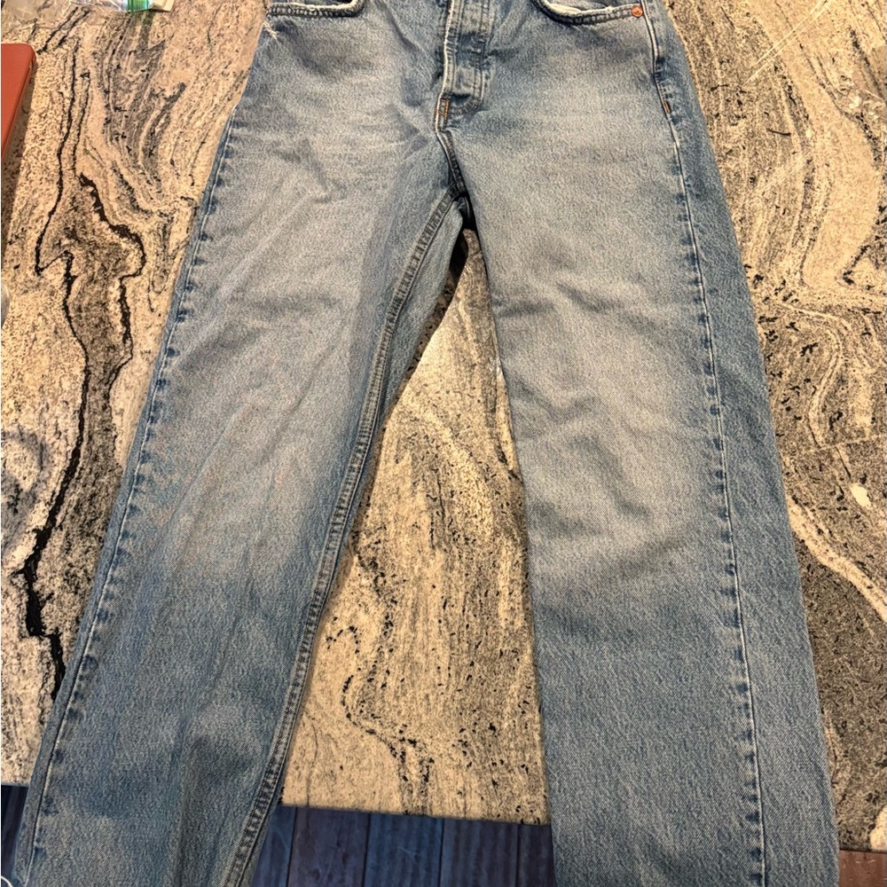 Zara Blue Straight Jeans Classic Style